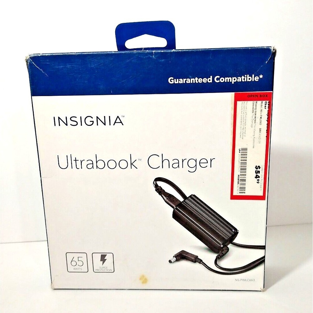 Insignia Ultrabook Charger w/ 8 Tips NS-PWLC663 Black  Original Box